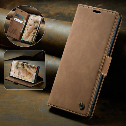 Case for Samsung S22 Ultra Magnetic Flip Wallet with Back Cover S22 Ultra Case Black Brown Blue Red Coffee