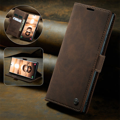 Case for Samsung S22 Ultra Magnetic Flip Wallet with Back Cover S22 Ultra Case Black Brown Blue Red Coffee