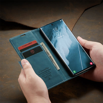 Case for Samsung S22 Ultra Magnetic Flip Wallet with Back Cover S22 Ultra Case Black Brown Blue Red Coffee