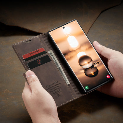 Case for Samsung S22 Ultra Magnetic Flip Wallet with Back Cover S22 Ultra Case Black Brown Blue Red Coffee