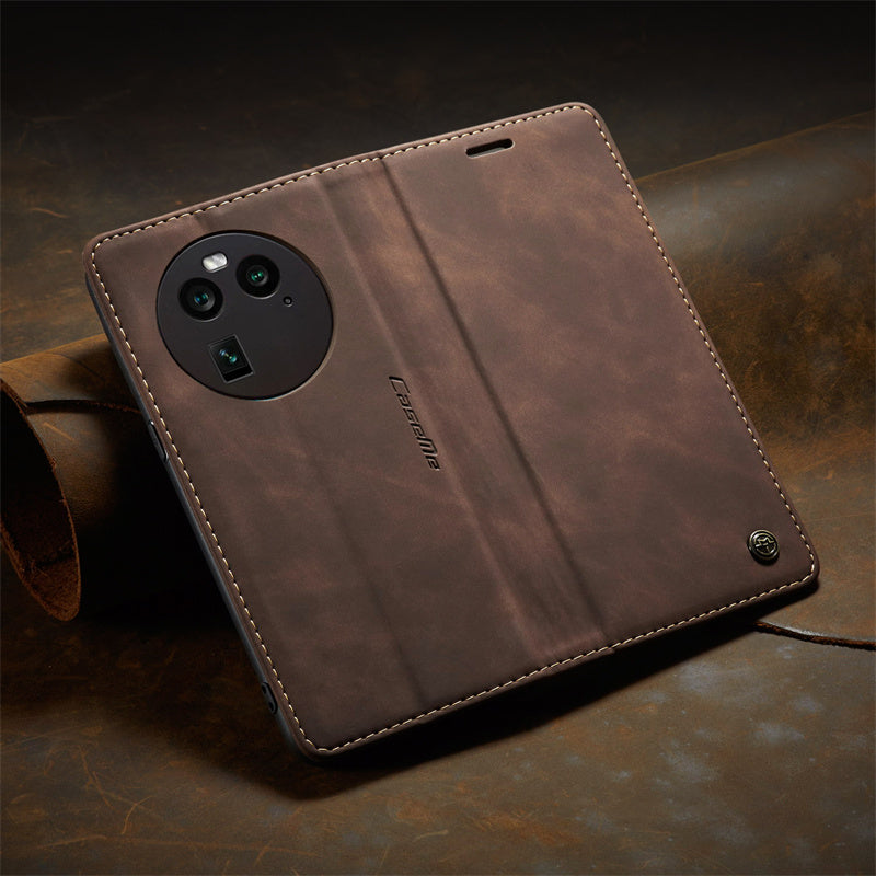 CaseMe Phone Case for Oppo find X6 Pro Wallet Leather Case Black Brown Blue Red Coffee