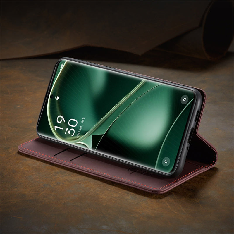 CaseMe Phone Case for Oppo find X6 Pro Wallet Leather Case Black Brown Blue Red Coffee