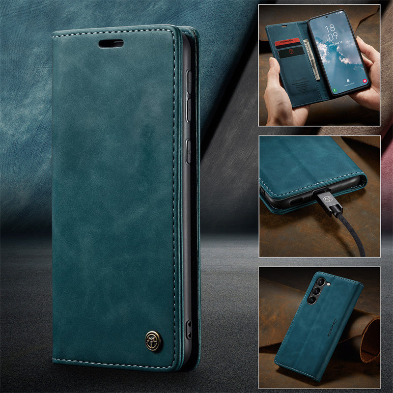 Business Slim Galaxy S23 Plus Case Leather Wallet Case for Samsung S23 Plus Black Brown Blue Red Coffee