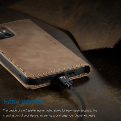 CaseMe Flip Case for iPhone 15 Leather Cover Wallet Case Black Brown Blue Red Coffee
