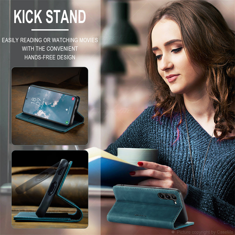 Business Slim Galaxy S23 Plus Case Leather Wallet Case for Samsung S23 Plus Black Brown Blue Red Coffee