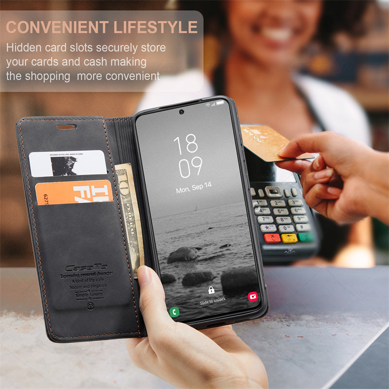 Business Slim Galaxy S23 Plus Case Leather Wallet Case for Samsung S23 Plus Black Brown Blue Red Coffee