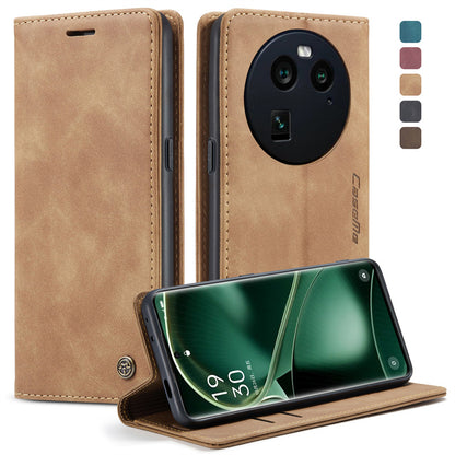 CaseMe Phone Case for Oppo find X6 Pro Wallet Leather Case Black Brown Blue Red Coffee