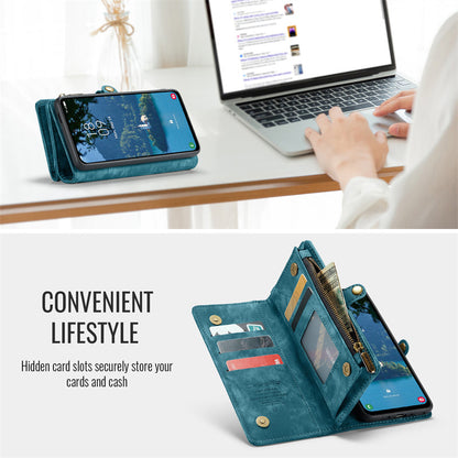 CaseMe Luxury Retro Leather Galaxy A26 Case Wrist Strap Wallet Case Card Pocket Black Blue Red Coffee Pink