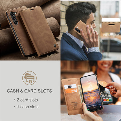 Business Slim Galaxy S23 Plus Case Leather Wallet Case for Samsung S23 Plus Black Brown Blue Red Coffee
