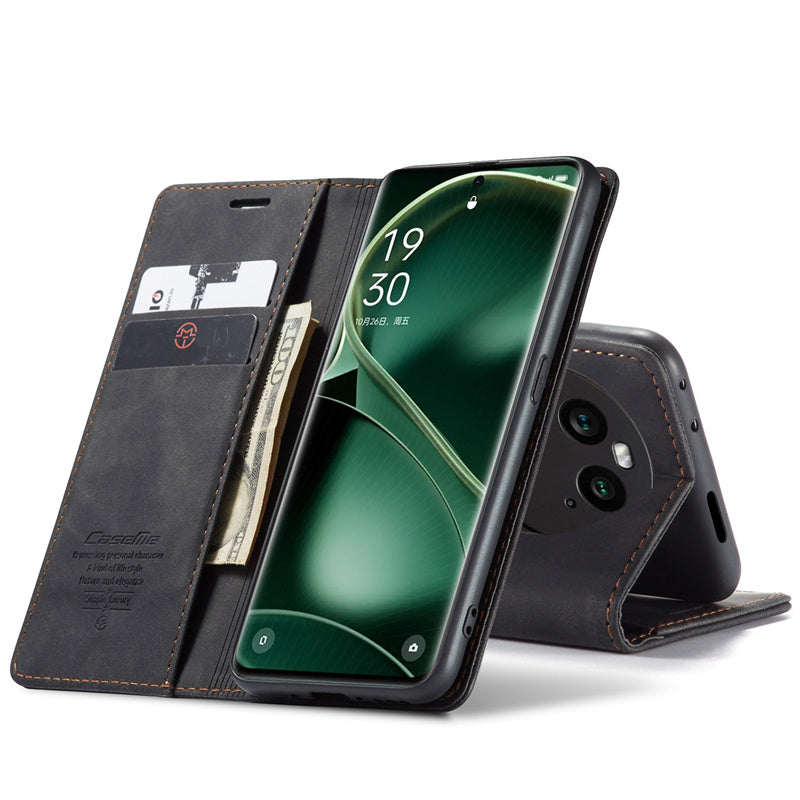 CaseMe Phone Case for Oppo find X6 Pro Wallet Leather Case Black Brown Blue Red Coffee