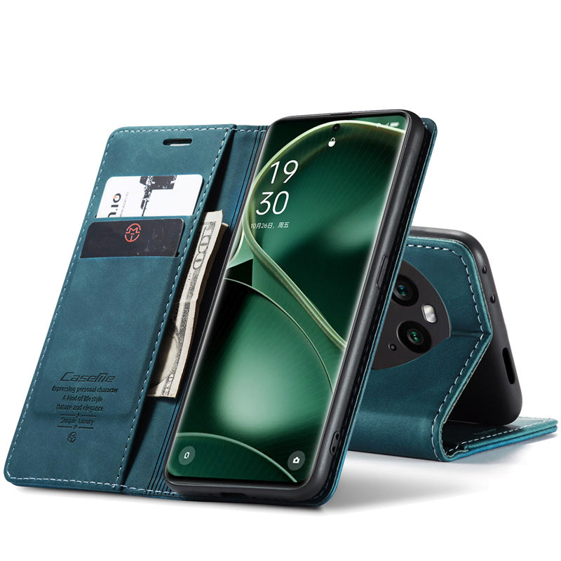 CaseMe Phone Case for Oppo find X6 Pro Wallet Leather Case Black Brown Blue Red Coffee