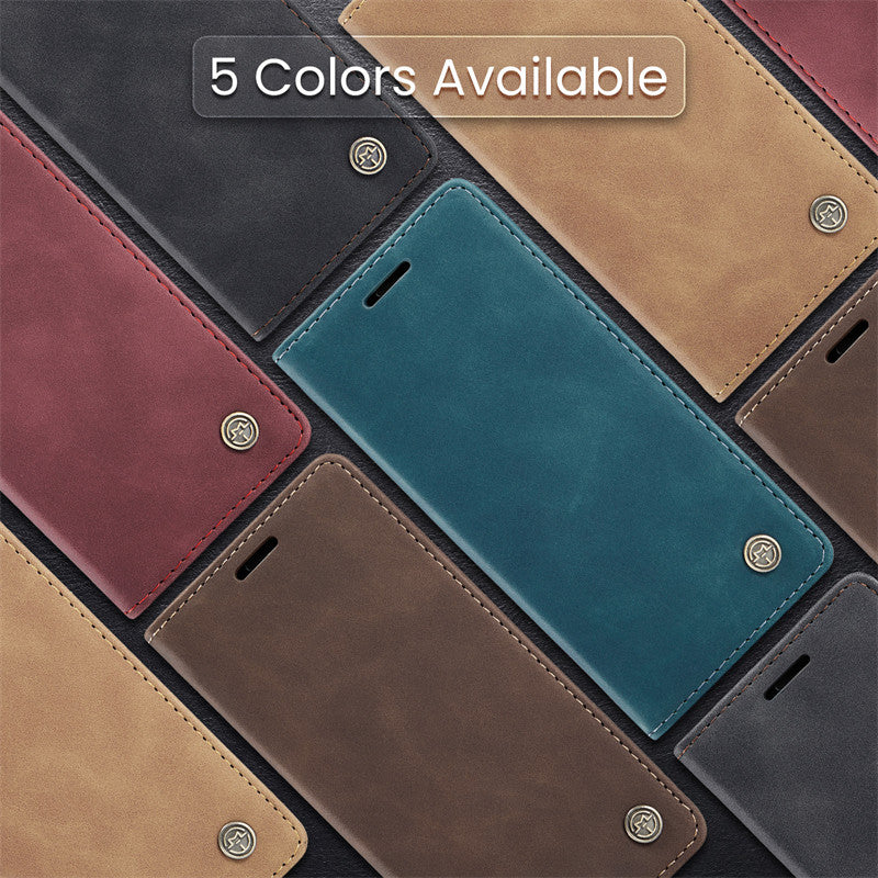 CaseMe Flip Case for iPhone 14 Pro Leather Cover Wallet Case Black Brown Blue Red Coffee