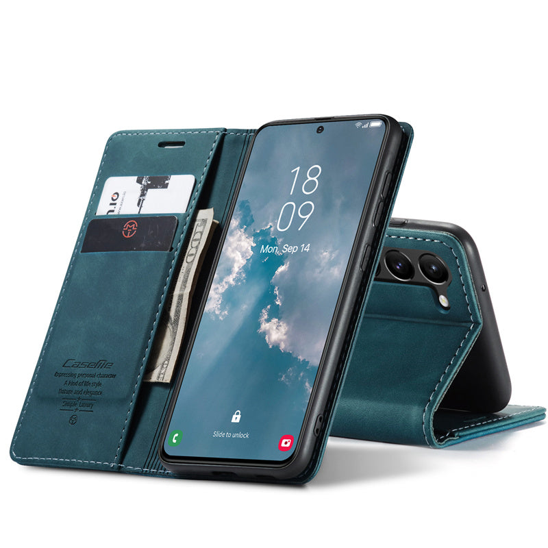 Business Slim Galaxy S23 Plus Case Leather Wallet Case for Samsung S23 Plus Black Brown Blue Red Coffee